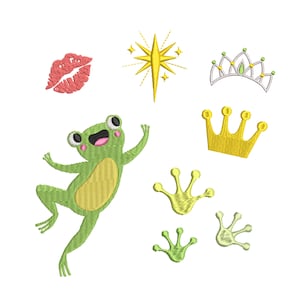 Princesa e o sapo bordados para camisetas com capuz Tiana Frog Prince