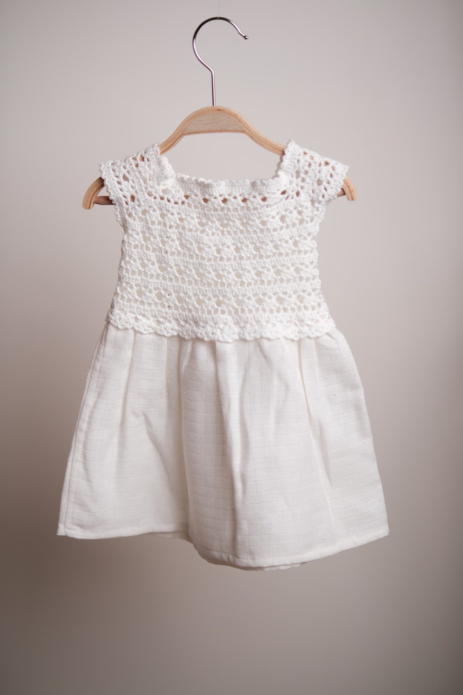 Cotton Rope Crochet, Hand Knitted Baby Girl Dress, Baby Girl Patterned