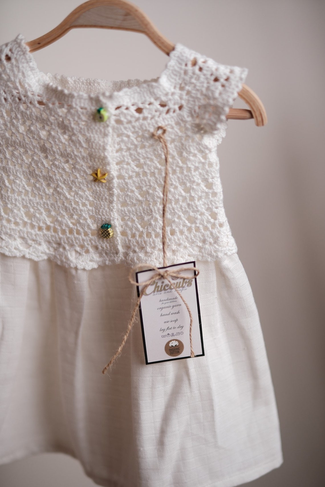 Cotton Rope Crochet, Hand Knitted Baby Girl Dress, Baby Girl Patterned