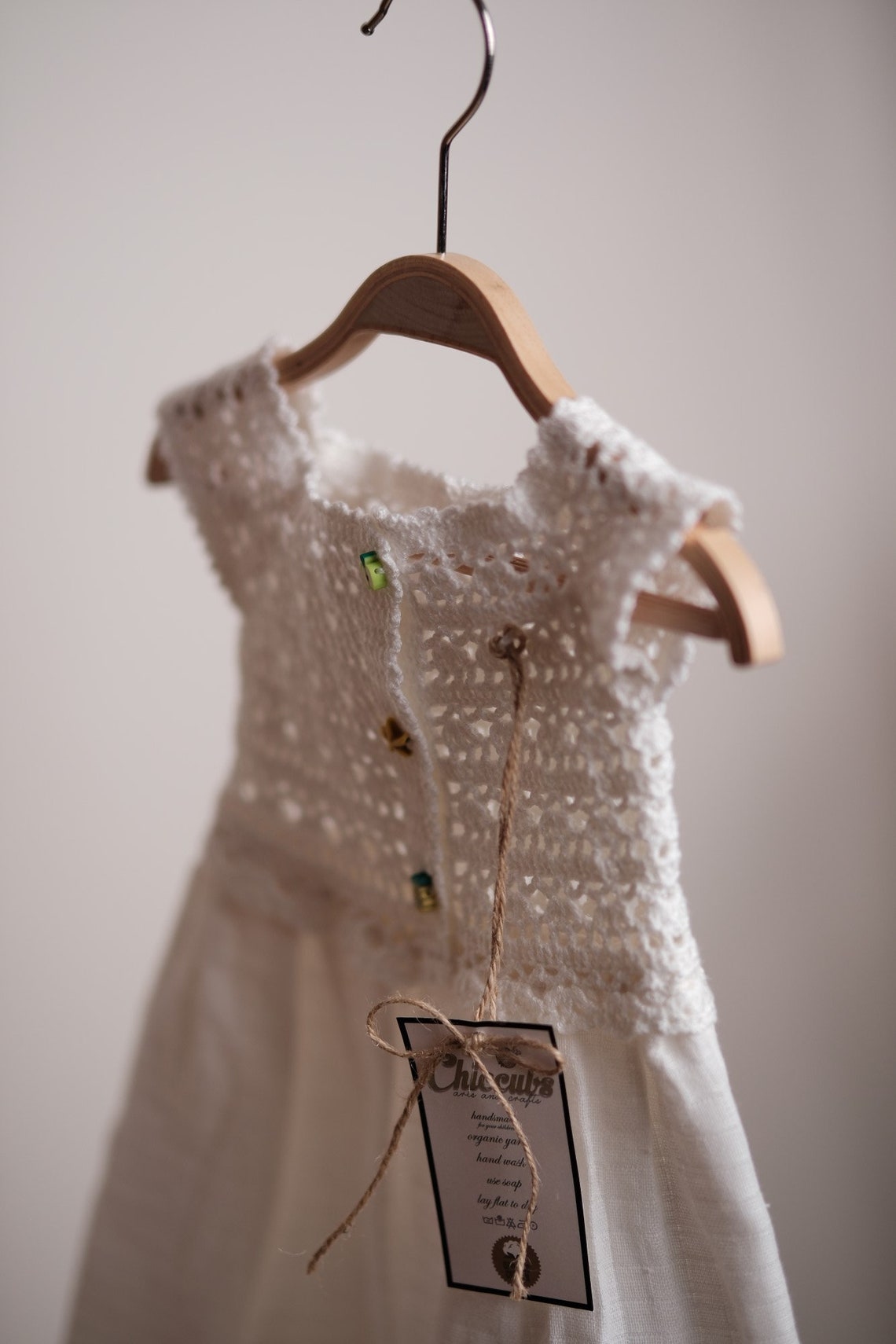 Cotton Rope Crochet, Hand Knitted Baby Girl Dress, Baby Girl Patterned