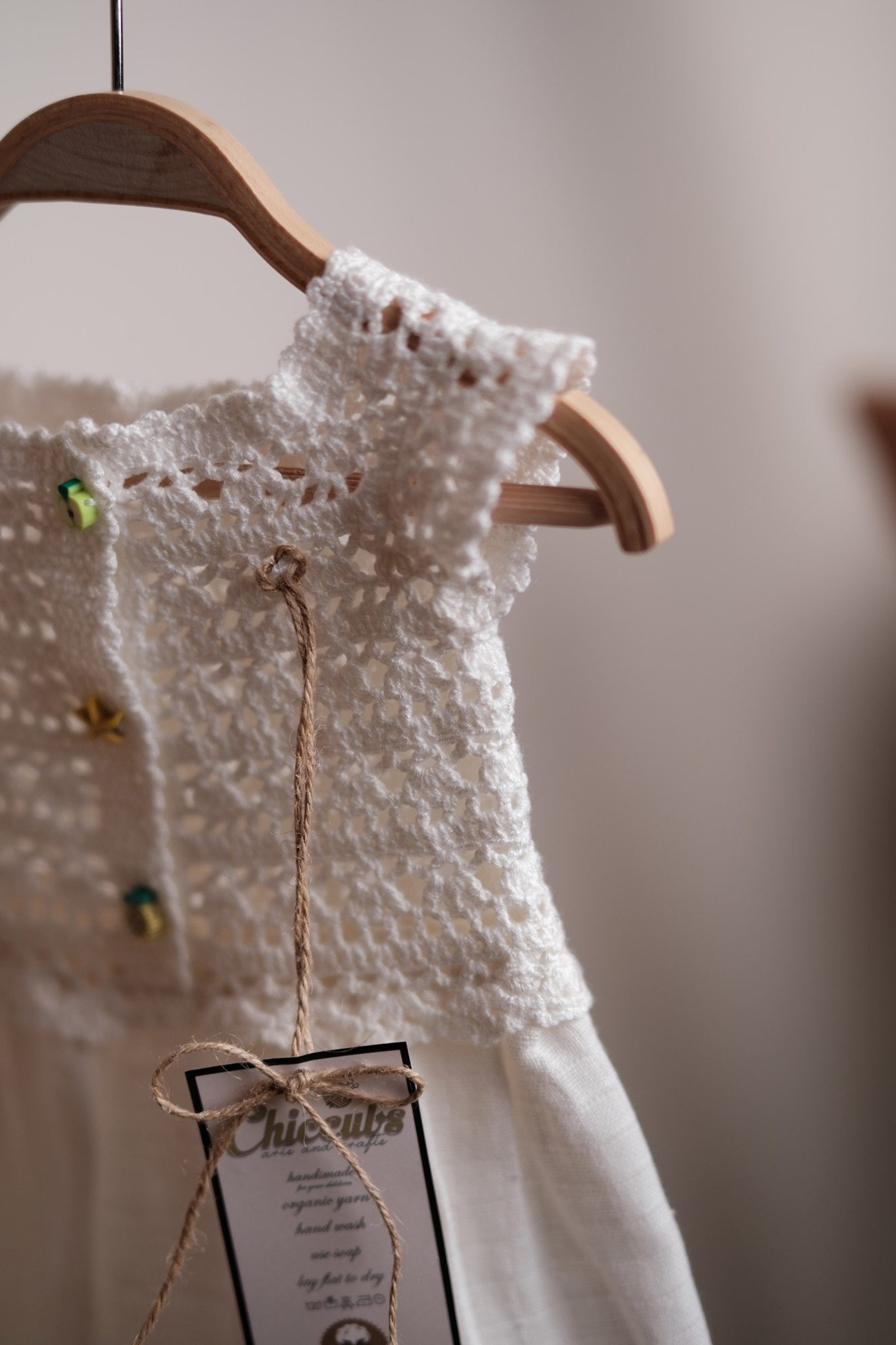 Cotton Rope Crochet, Hand Knitted Baby Girl Dress, Baby Girl Patterned