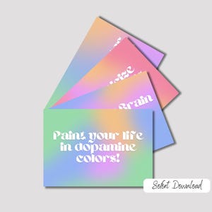 Estilo Dopamine, postal, tarjeta de felicitación, tarjeta digital, productos digitales, para imprimir, cita, tarjeta con frase, motivación, colorido, joven, tendencia