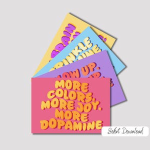 Dopamine Style, poster, greeting card, digital card, digital products, printable, quote card, motivation, colorful, dopamine, affirmation