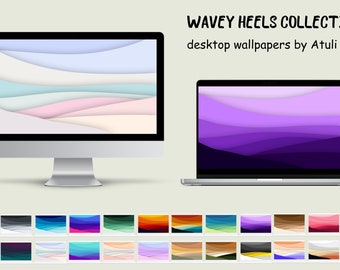 Sfondo desktop Wavey Heels / Sfondo minimalista, Mac, PC, Windows, iPad, iPhone, Tecnologia, Pulito, Estetico, Digitale, Download istantaneo
