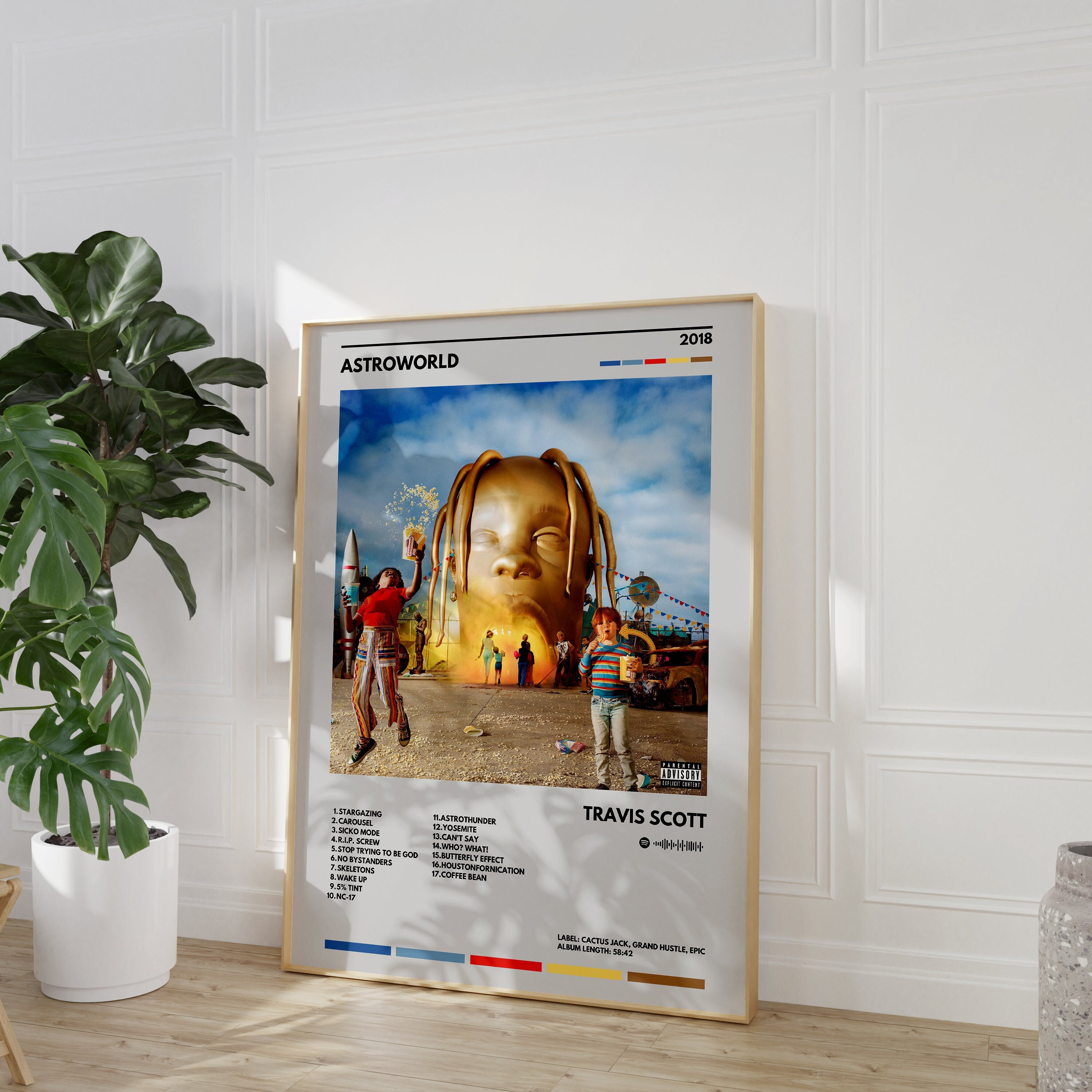 Travis Scott - Astroworld Album, Wall Art – Poster - Canvas Print - Wooden  Hanging Scroll Frame - Royal Decor Home