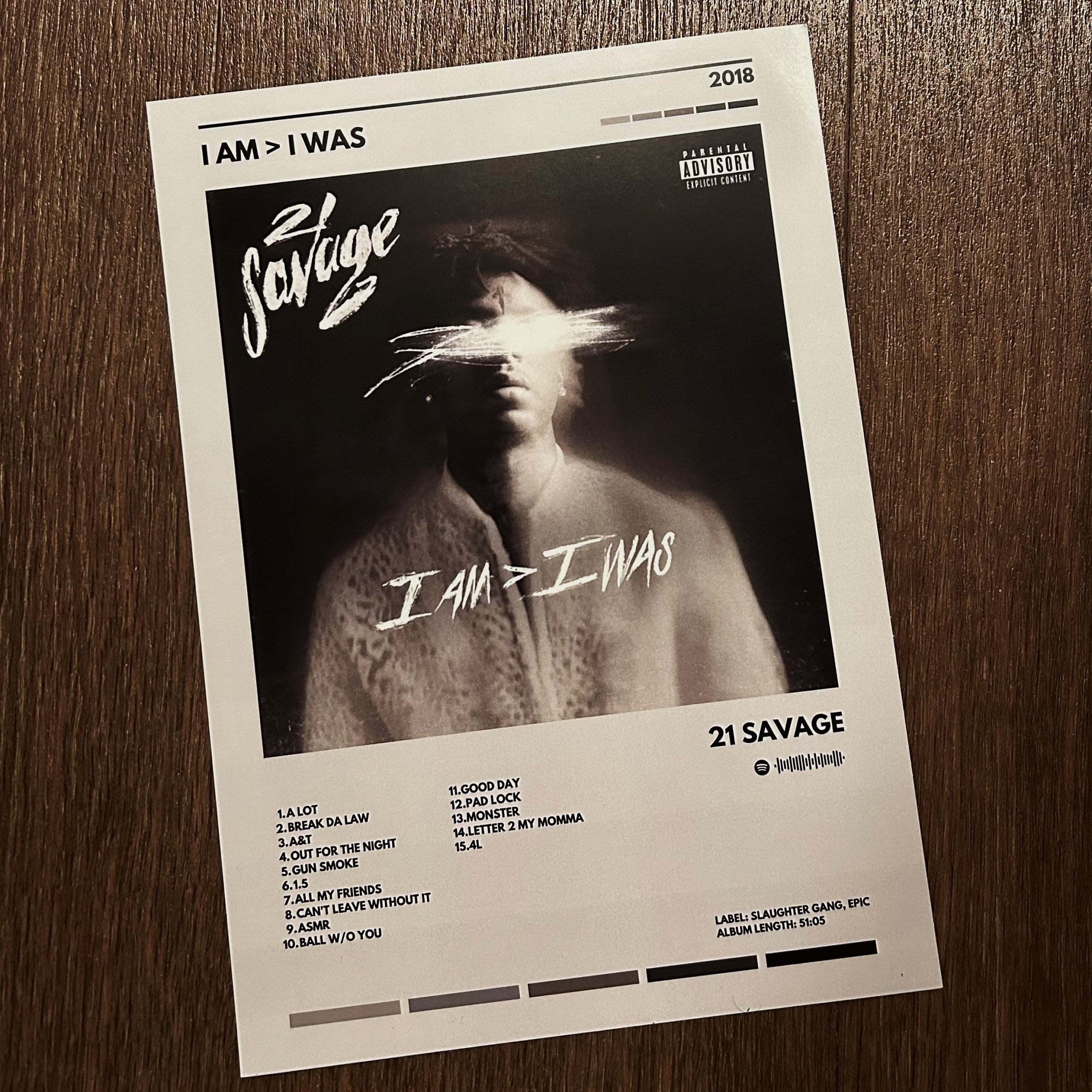 21 Savage I Am > I Was Album Poster - Etsy