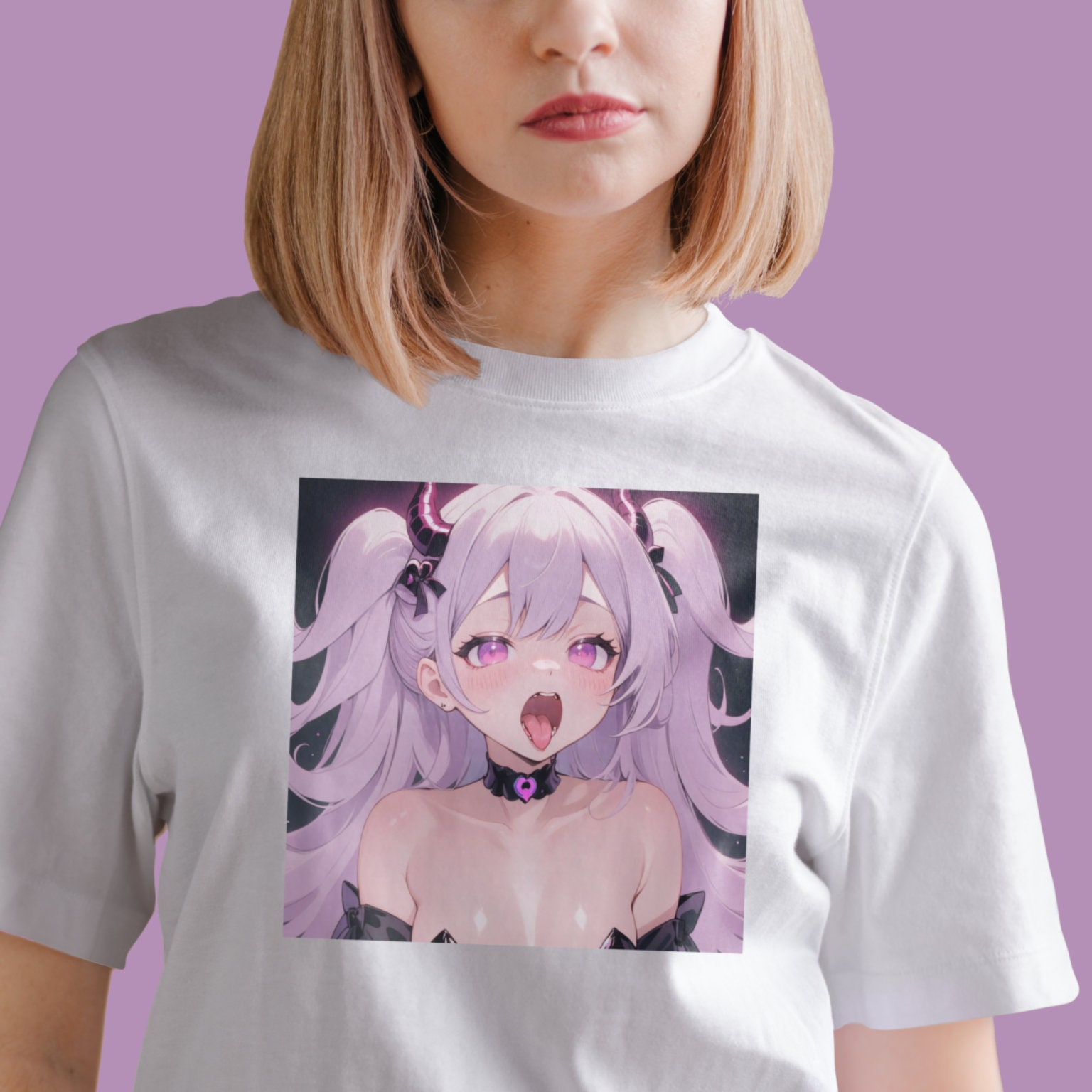 Ahegao Anime Girl Vampire Gothic Nugoth Goth Short-Sleeve Unisex T-Shirt
