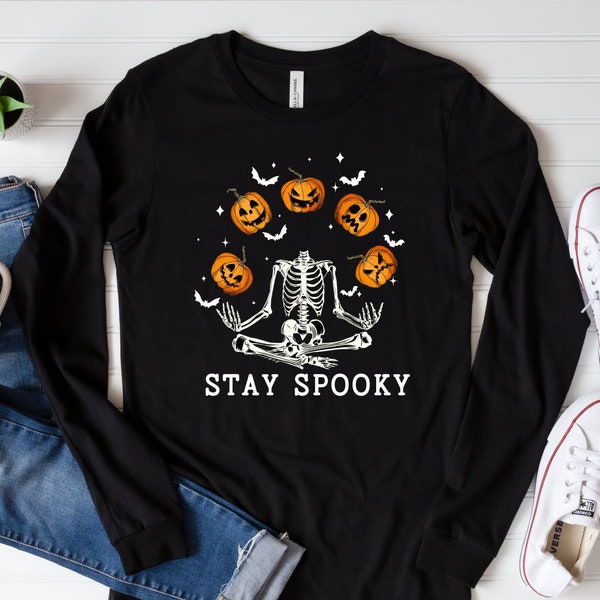 Stay Spooky Long Sleeve, Halloween Long Sleeve Shirt, Halloween Skeleton Shirt, Funny Halloween Shirt, Halloween Costume, Spooky Season