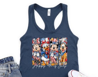 Disney 4th Of July Tank top, 250th America Top, Independence Day Tee, Vintage USA Flag