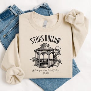 Stars Hollow Hoodie, Vintage Sweatshirt, Nostalgia Sweater, Gift for Her, Cute Fall Hoodie, Autumn Sweatshirt, TV Show Fans, Fall Sweater image 6