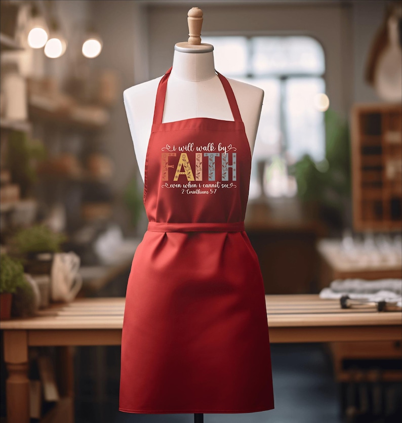 Walk by Faith Apron, Bible Verse, Matching Christian, Womens Clothing ...