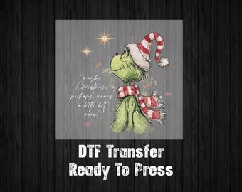 Grinch Christmas DTF, Retro Printing, Ready To Press, Christmas Vibes, Gang Sheet