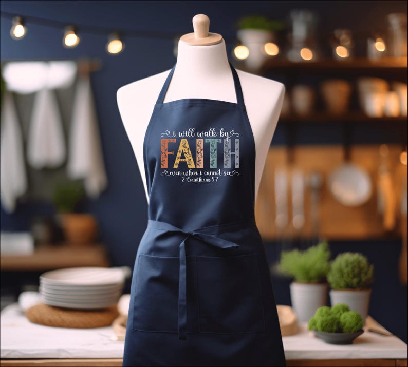 Walk by Faith Apron, Bible Verse, Matching Christian, Womens Clothing ...