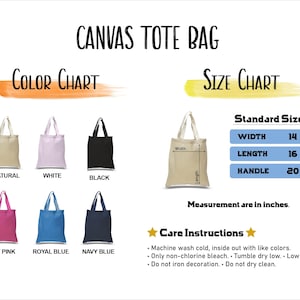 a tote bag with different colors and sizes