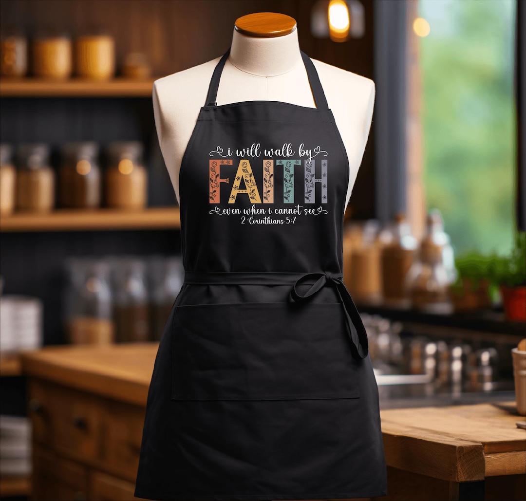 Walk by Faith Apron, Bible Verse, Matching Christian, Womens Clothing ...