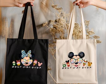 Custom Disney Tote Bag, Matching Disneyland Bag, Personalizable Tote Bag, Mickey Mouse, Matching Custom, Matching Disney Bag, Minnie Mouse