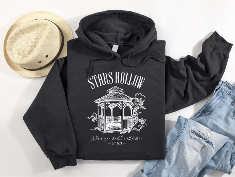 Stars Hollow Hoodie, Vintage Sweatshirt, Nostalgia Sweater, Gift for Her, Cute Fall Hoodie, Autumn Sweatshirt, TV Show Fans, Fall Sweater image 3