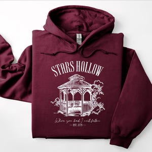 Stars Hollow Hoodie, Vintage Sweatshirt, Nostalgia Sweater, Gift for Her, Cute Fall Hoodie, Autumn Sweatshirt, TV Show Fans, Fall Sweater image 2