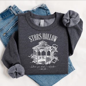 Stars Hollow Hoodie, Vintage Sweatshirt, Nostalgia Sweater, Gift for Her, Cute Fall Hoodie, Autumn Sweatshirt, TV Show Fans, Fall Sweater image 4