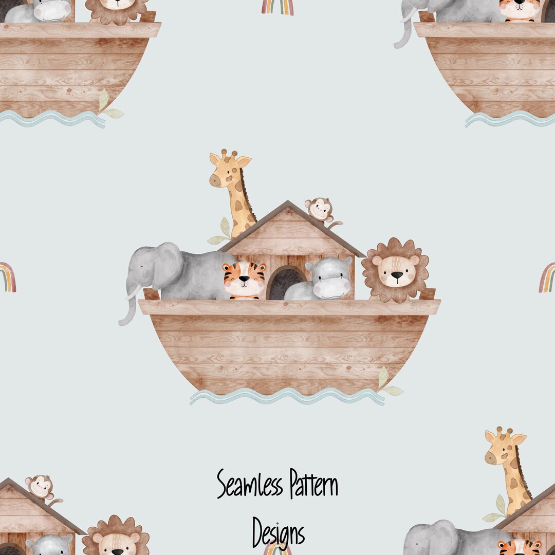 Noah’s Ark, Seamless Pattern for Commercial Use and Personal Use - Etsy