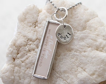 In Christ Alone My Hope Is Found Soldered Charm Necklace, Handmade charm, scripture charm, faith charm, christian charm, hymn jewelry, dwell