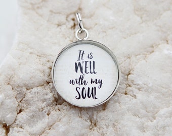 It Is Well With My Soul Charm, Faith Charm, inspirational charm, faith word charm, word charm, build your own charm necklace, faith gift