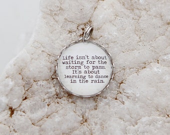 Dance in the Rain Charm, dance Charm, inspirational charm, word charm, build your own charm necklace, inspirational gift, learning to dance