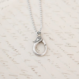 Silver Ball Chain Charm Catcher for Charm Necklaces, Charm Clip Necklace, Charm Necklace, Charm Holder