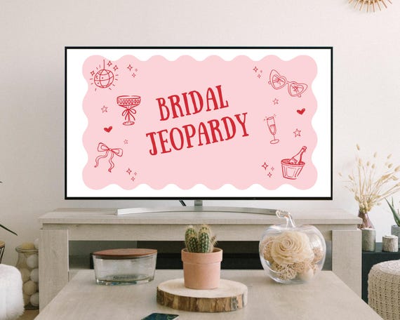 Pink and Red Bachelorette Jeopardy Party Game Editable Bridal Jeopardy Fun Bridal Shower Games Hen Do Trivia Game