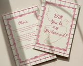 Will You Be My Bridesmaid Card, Vintage Bridesmaid proposal, Whimsical Bridesmaid Proposal, Water colour Bridesmaid Proposal
