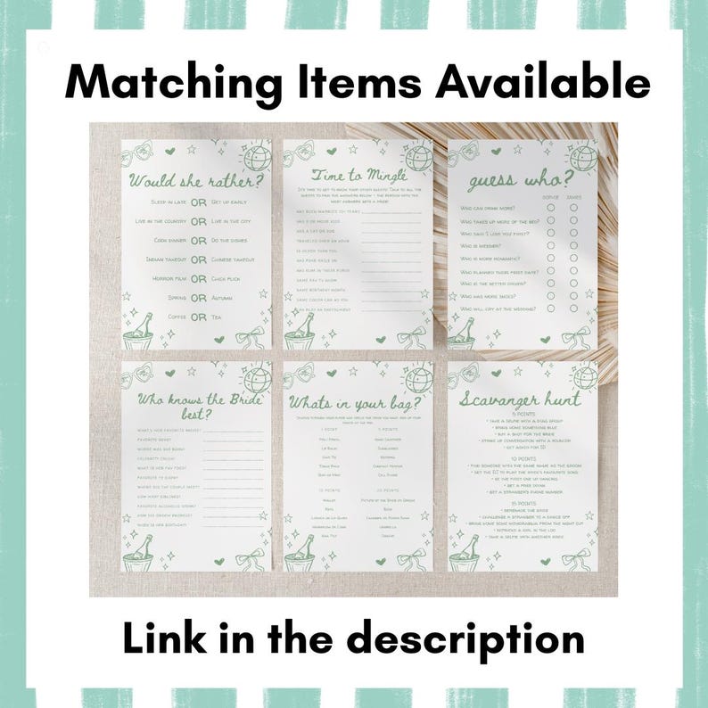 Editable Green Bachelorette Weekend Itinerary Printable or Digital Hen Do Itinerary Hand Drawn Girls Trip Itinerary Template image 6