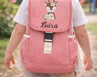 Personalisierter Kindergarten Rucksack mit Namen | Bestickter Kinderrucksack | Kita Geschenk Mädchen Junge