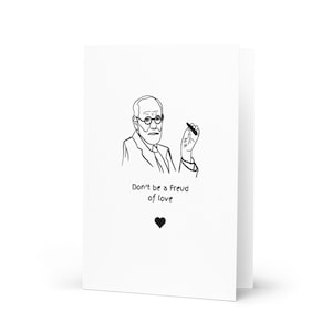 Sei kein Freud der Liebe, lustige Grußkarte, Freud Wortspiele, perfektes Geschenk zum Valentinstag