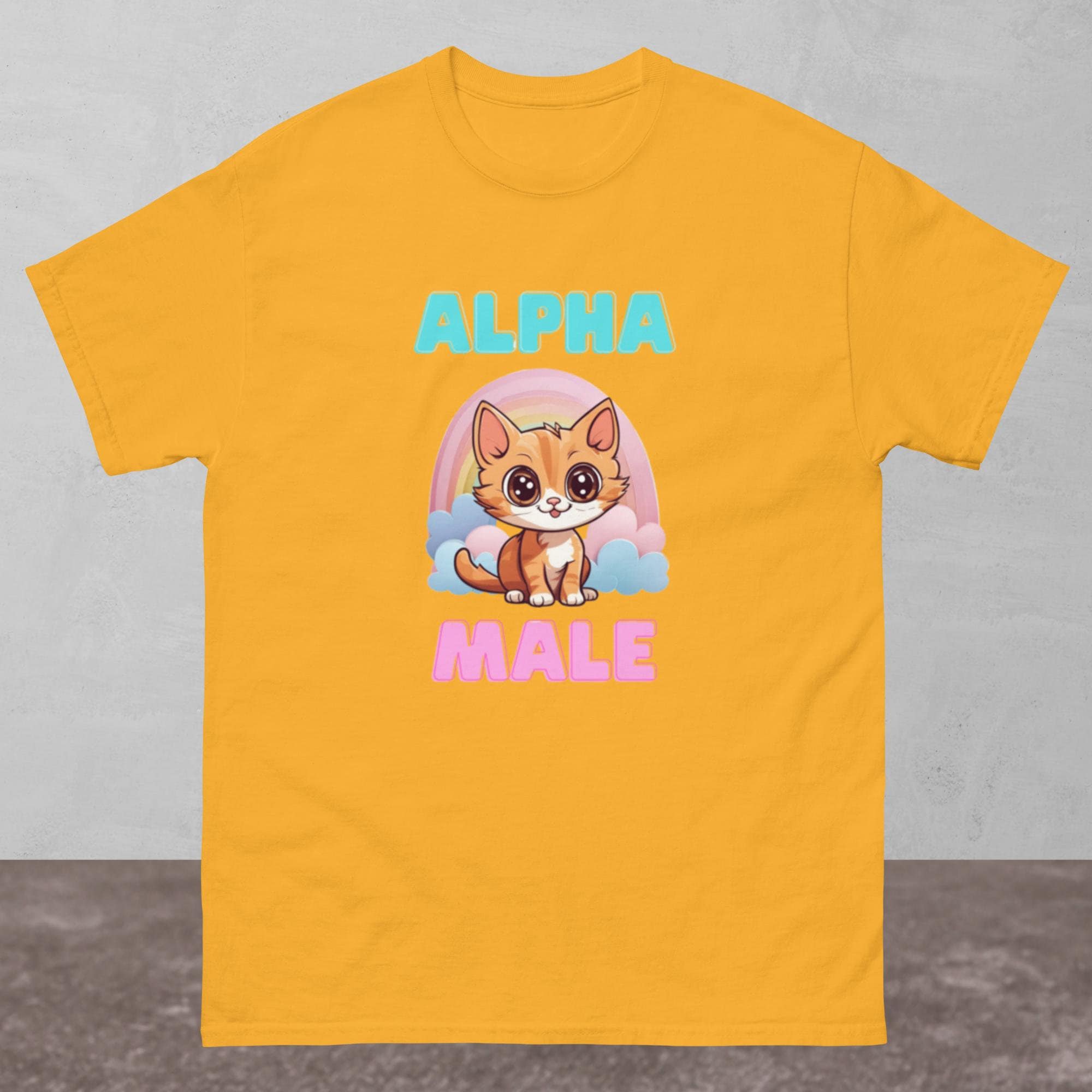 HOT ! Kitten Funny Alpha Male Kitten Shirt Alpha Male, Novelty T-shirt,  Funny Meme, Kitten And Rainbow