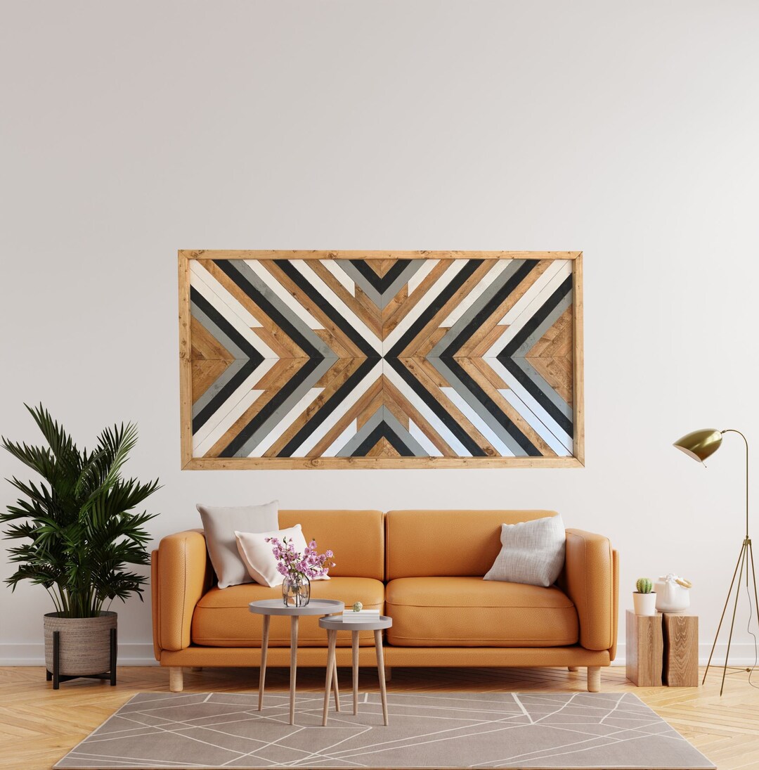 4' X 2' Geometric Wall Wood Art Wood Wall Decor Etsy