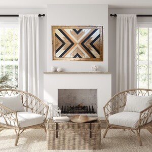 3 &#39;x 2 &#39;Geometrische Wand Kunst aus Holz | Holz Wand Dekor, Geometrische Wandkunst, Wandkunst