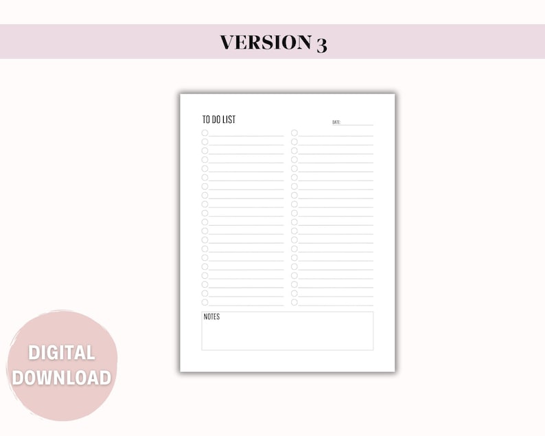 Minimal to Do List Printable to Do List Template - Etsy