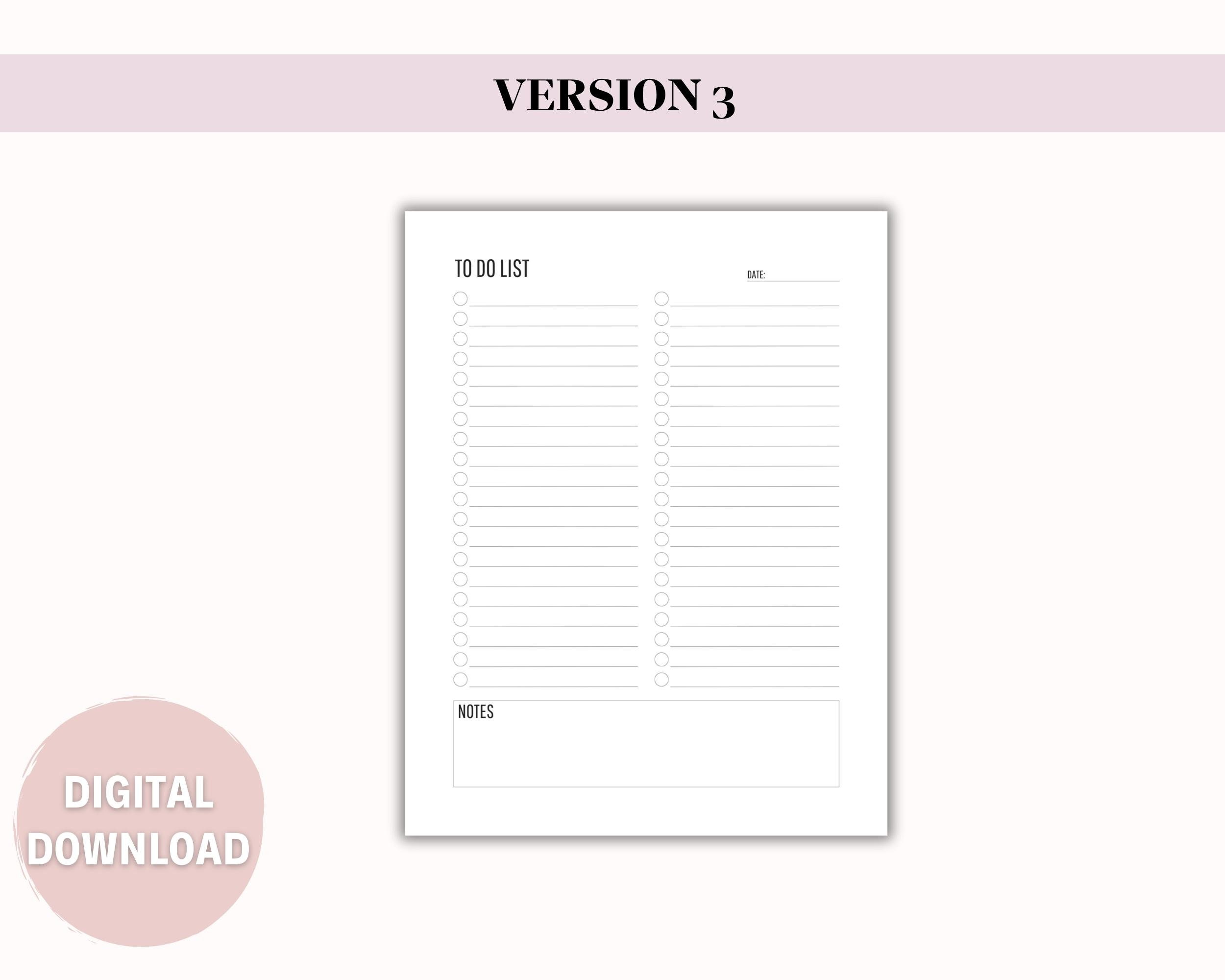 Minimal to Do List Printable to Do List Template - Etsy