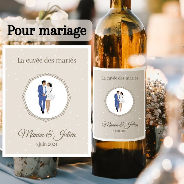 Lots d'étiquettes de vin personnalisées - Décoration mariage