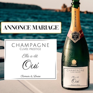 Etichetta champagne personalizzata - Annuncio di matrimonio