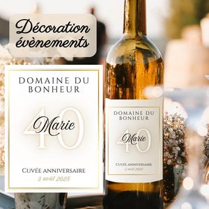 Set di etichette per vino personalizzate - Compleanno - Anniversario di matrimonio - Pensionamento - Evento