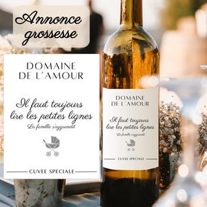 Etiquette de vin personnalisée - Annonce grossesse