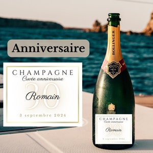 Confezioni di etichette personalizzate per champagne - - Compleanno - Anniversario di matrimonio - Pensionamento - Evento