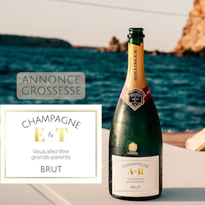 Personalized champagne label - Pregnancy announcement