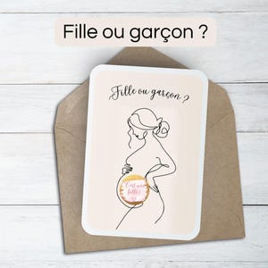 Carte à gratter annonce sexe - Gender reveal - Femme enceinte - Grossesse