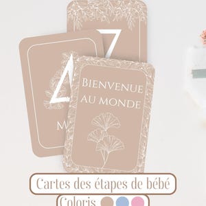 Cartes étapes mois bébé - Première année bébé
