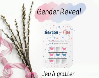 Carte à gratter personnalisée - Gender Reveal - Jeu à gratter