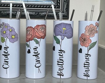 personalized Tumbler Cup, Stainless steel Tumbler Cup, Tumbler cup, skinny Tumbler cup, Tumbler Cup with Straw, gift for her.