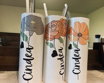 personalized Tumbler Cup, Stainless steel Tumbler Cup, Tumbler cup, skinny Tumbler cup, Tumbler Cup with Straw, gift for her.