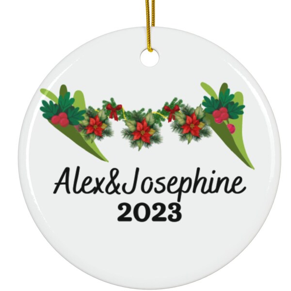 first Christmas ornaments, Christmas ornament, ceramic ornaments, personalized ornaments, Christmas ornaments with gift box.